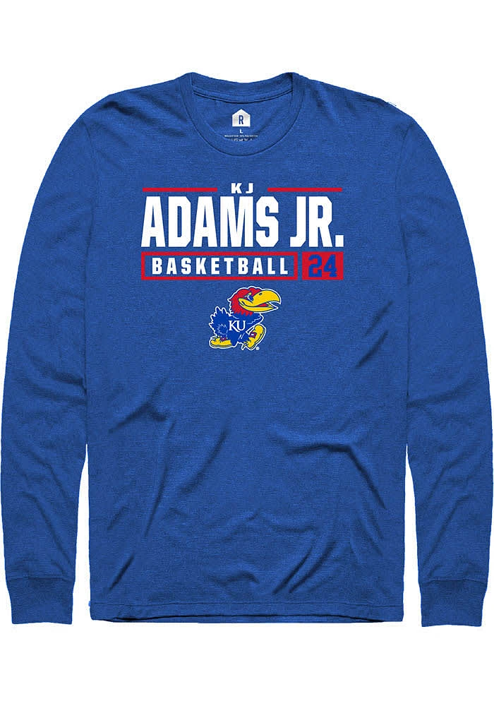 KJ Adams Jr Kansas Jayhawks Rally NIL Stacked Box Long Sleeve T Shirt