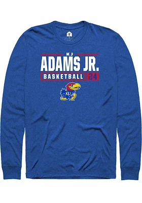 KJ Adams Jr Kansas Jayhawks Rally NIL Stacked Box Long Sleeve T Shirt