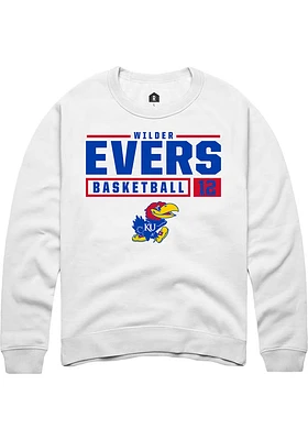 Wilder Evers Rally Kansas Jayhawks Mens NIL Stacked Box Long Sleeve Crew Sweatshirt