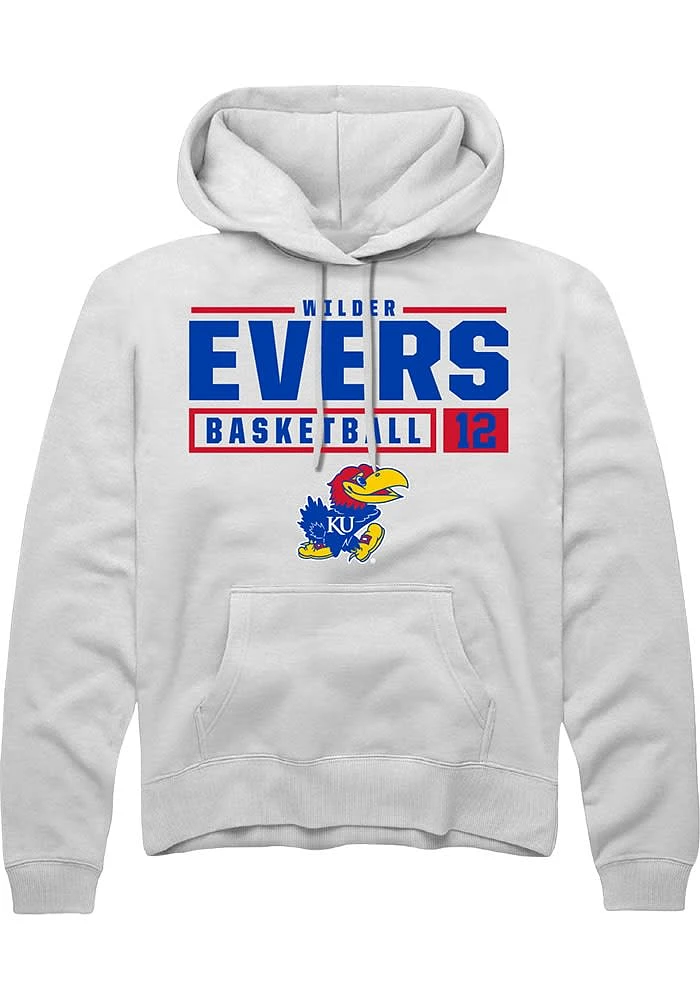 Wilder Evers Rally Kansas Jayhawks Mens NIL Stacked Box Long Sleeve Hoodie