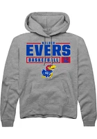Wilder Evers  Rally Kansas Jayhawks Mens Graphite NIL Stacked Box Long Sleeve Hoodie