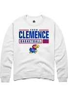 Zach Clemence Rally Kansas Jayhawks Mens NIL Stacked Box Long Sleeve Crew Sweatshirt