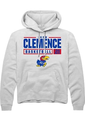 Zach Clemence Rally Kansas Jayhawks Mens NIL Stacked Box Long Sleeve Hoodie