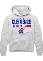 Zach Clemence Rally Kansas Jayhawks Mens NIL Stacked Box Long Sleeve Hoodie