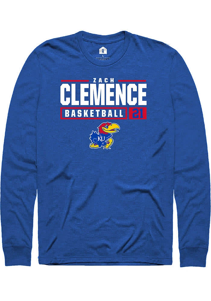 Zach Clemence Kansas Jayhawks Rally NIL Stacked Box Long Sleeve T Shirt