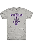 David N’Guessan  K-State Wildcats Ash Rally NIL Sport Icon Short Sleeve T Shirt