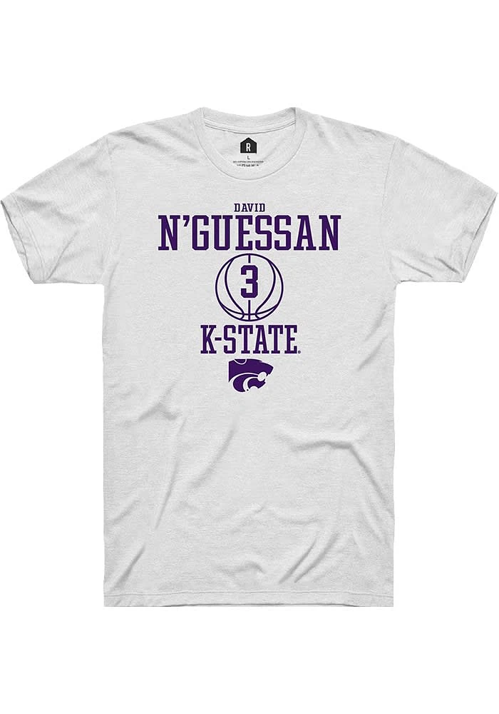 David N’Guessan K-State Wildcats White Rally NIL Sport Icon Short Sleeve T Shirt