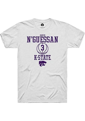 David N’Guessan  K-State Wildcats White Rally NIL Sport Icon Short Sleeve T Shirt