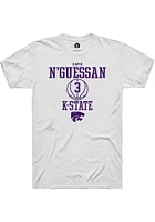 David N’Guessan  K-State Wildcats White Rally NIL Sport Icon Short Sleeve T Shirt