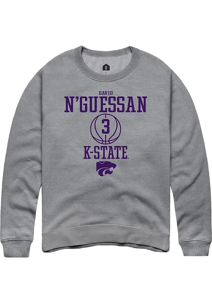David N’Guessan Rally K-State Wildcats Mens Graphite NIL Sport Icon Long Sleeve Crew Sweatshirt