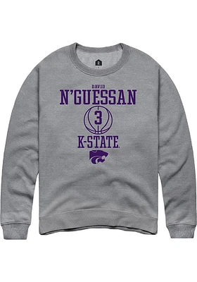 David N’Guessan  Rally K-State Wildcats Mens Graphite NIL Sport Icon Long Sleeve Crew Sweatshirt