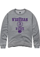 David N’Guessan  Rally K-State Wildcats Mens Graphite NIL Sport Icon Long Sleeve Crew Sweatshirt