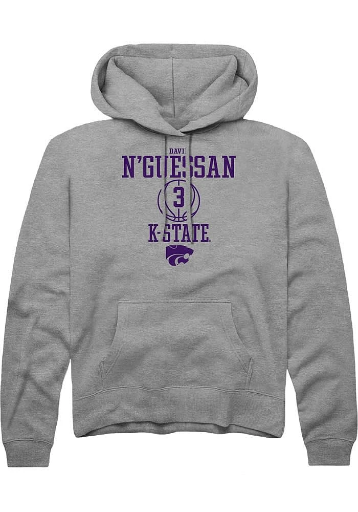 David N’Guessan Rally K-State Wildcats Mens Graphite NIL Sport Icon Long Sleeve Hoodie