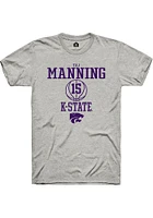 Taj Manning  K-State Wildcats Ash Rally NIL Sport Icon Short Sleeve T Shirt