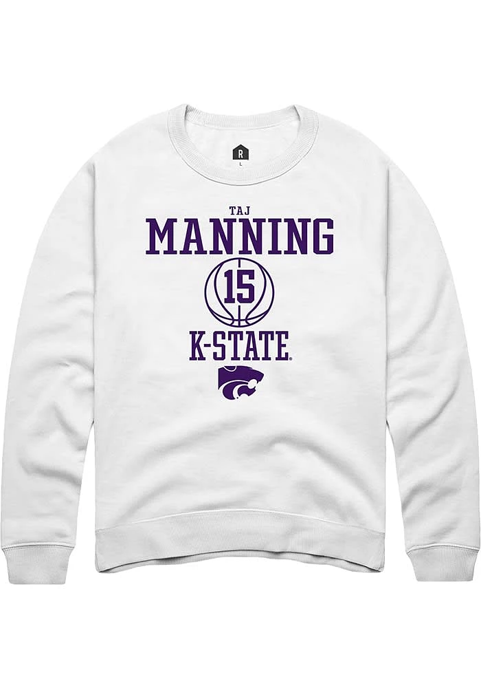 Taj Manning Rally K-State Wildcats Mens NIL Sport Icon Long Sleeve Crew Sweatshirt
