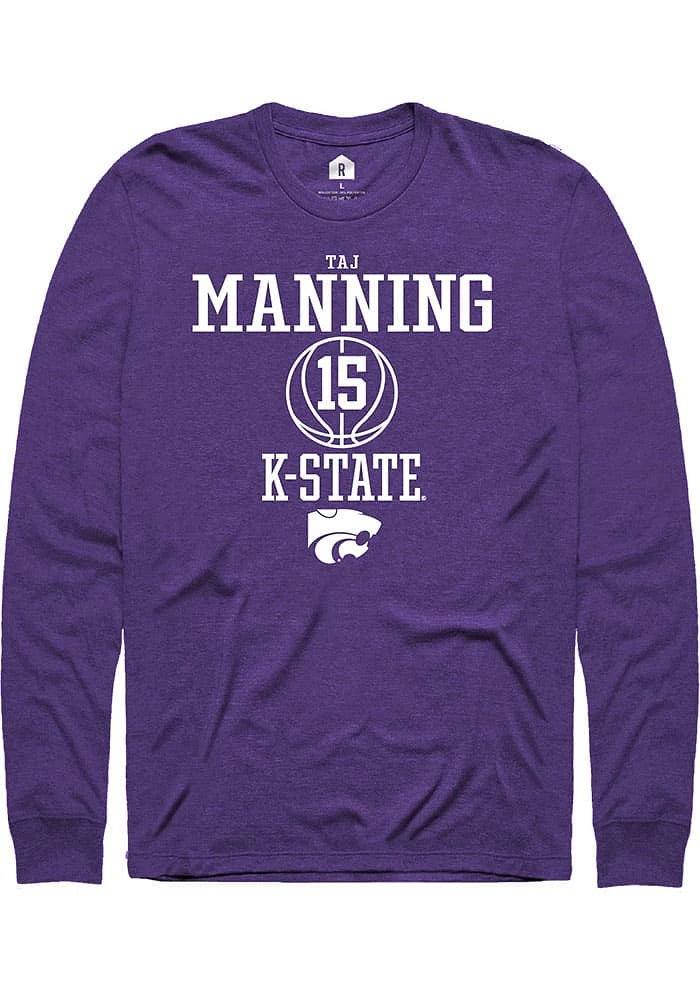 Taj Manning K-State Wildcats Rally NIL Sport Icon Long Sleeve T Shirt