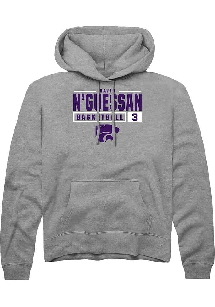 David N’Guessan Rally K-State Wildcats Mens Graphite NIL Stacked Box Long Sleeve Hoodie