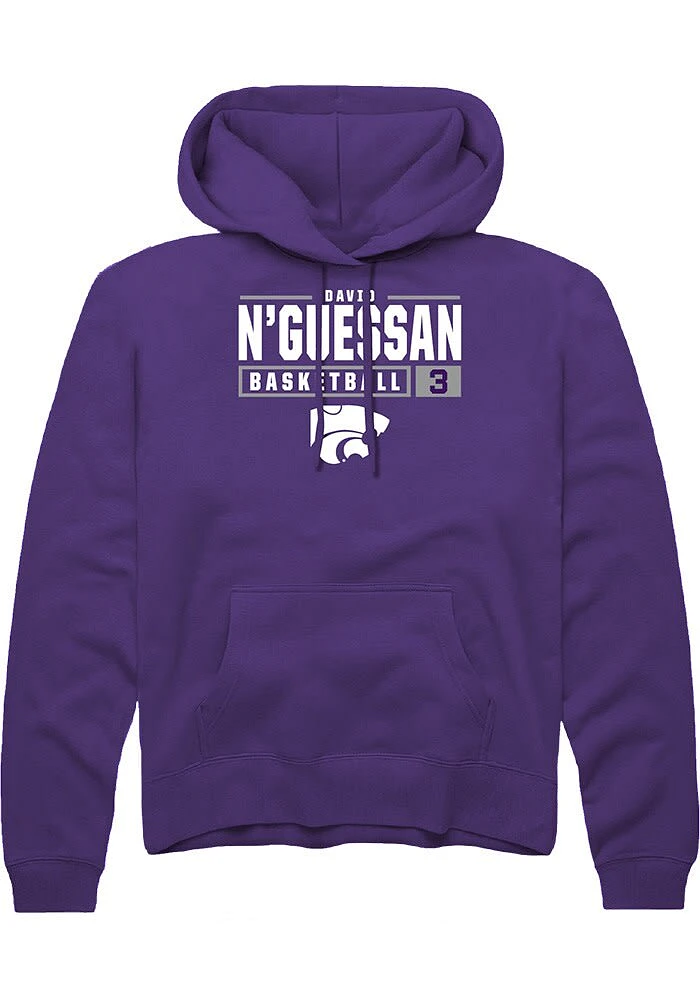 David N’Guessan Rally K-State Wildcats Mens NIL Stacked Box Long Sleeve Hoodie