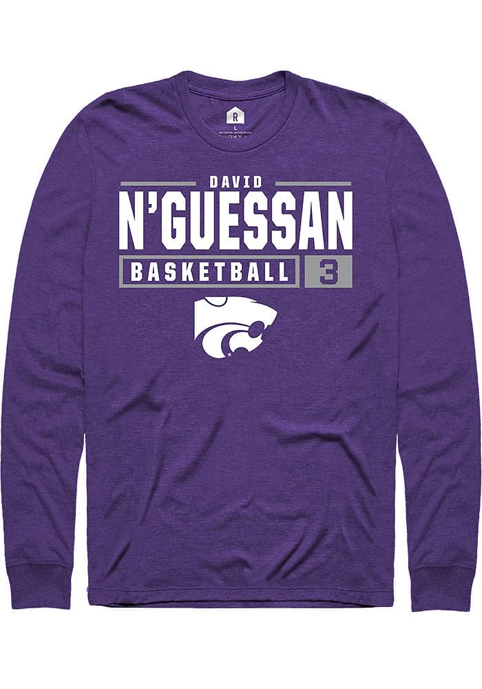 David N’Guessan K-State Wildcats Rally NIL Stacked Box Long Sleeve T Shirt