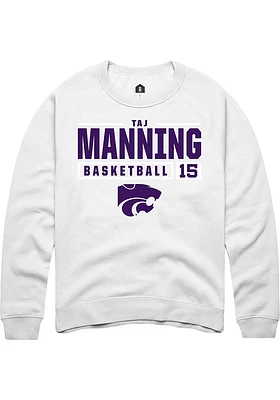 Taj Manning Rally K-State Wildcats Mens NIL Stacked Box Long Sleeve Crew Sweatshirt