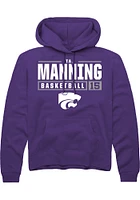 Taj Manning  Rally K-State Wildcats Mens Purple NIL Stacked Box Long Sleeve Hoodie