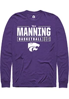 Taj Manning K-State Wildcats Rally NIL Stacked Box Long Sleeve T Shirt