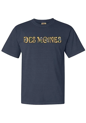 Rally Des Moines Womens Floral Wordmark Short Sleeve T-Shirt