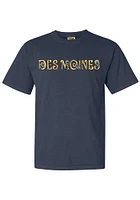 Rally Des Moines Womens Floral Wordmark Short Sleeve T-Shirt