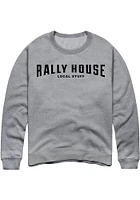 Rally House Mens Grey Employee Tees Style Long Sleeve Crew Sweatshirt