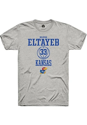 Nadira Eltayeb  Kansas Jayhawks Ash Rally NIL Sport Icon Short Sleeve T Shirt