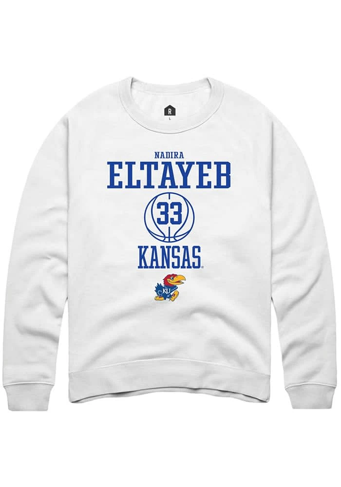 Nadira Eltayeb Rally Kansas Jayhawks Mens NIL Sport Icon Long Sleeve Crew Sweatshirt