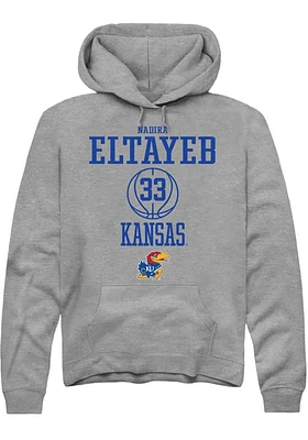Nadira Eltayeb  Rally Kansas Jayhawks Mens Graphite NIL Sport Icon Long Sleeve Hoodie