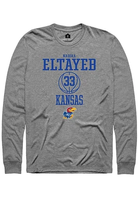 Nadira Eltayeb  Kansas Jayhawks Graphite Rally NIL Sport Icon Long Sleeve T Shirt