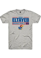 Nadira Eltayeb  Kansas Jayhawks Ash Rally NIL Stacked Box Short Sleeve T Shirt