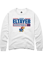 Nadira Eltayeb Rally Kansas Jayhawks Mens NIL Stacked Box Long Sleeve Crew Sweatshirt