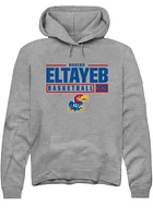 Nadira Eltayeb  Rally Kansas Jayhawks Mens Graphite NIL Stacked Box Long Sleeve Hoodie