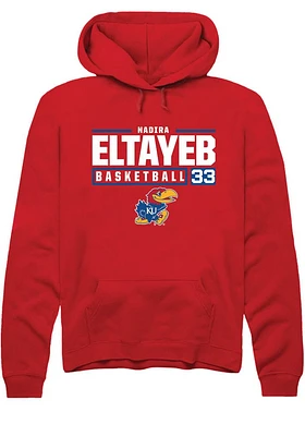 Nadira Eltayeb Rally Kansas Jayhawks Mens NIL Stacked Box Long Sleeve Hoodie