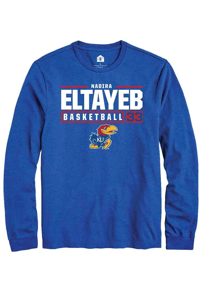Nadira Eltayeb Kansas Jayhawks Rally NIL Stacked Box Long Sleeve T Shirt