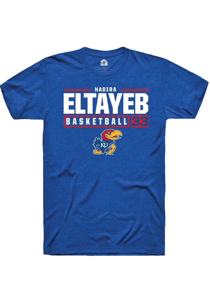 Nadira Eltayeb Kansas Jayhawks Rally NIL Stacked Box Short Sleeve T Shirt