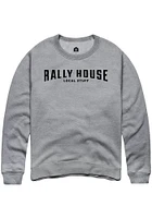 Rally House Mens Ash Employee Tees Long Sleeve Crew Sweatshirt