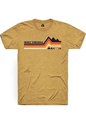 Rally West Virginia Gold Mountain Lines Short Sleeve Fashion T Shirt