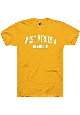 Rally West Virginia Gold Arch Wordmark EST Short Sleeve Fashion T Shirt