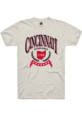 Rally Cincinnati Oatmeal State Shape Est. 1788 Short Sleeve T Shirt