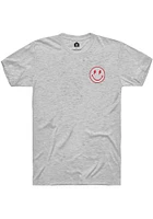 Rally Kansas Ash Repeating Smiley Wordmark Short Sleeve Fashion T Shirt