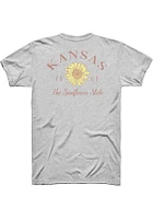 Rally Kansas Grey The Sunflower State Short Sleeve Fashion T Shirt