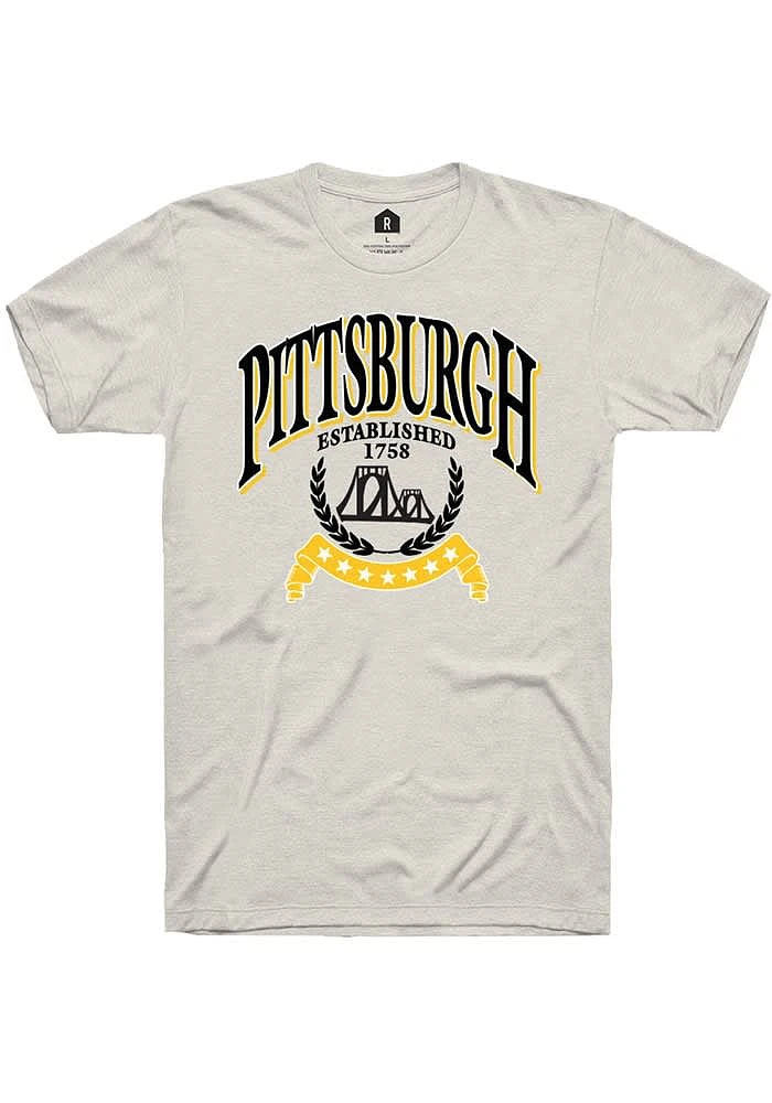Rally Pittsburgh White Bridge Est. 1758 Short Sleeve Fashion T Shirt