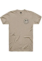 Rally Pittsburgh Tan Repeating Smiley Wordmark Short Sleeve Fashion T Shirt