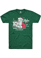 Rally Cincinnati Green Skyline Santa Short Sleeve Fashion T Shirt