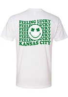 Rally Kansas City White Shamrock Smiley Face Short Sleeve Fashion T Shirt