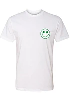 Rally Pittsburgh White Shamrock Smiley Face Short Sleeve Fashion T Shirt